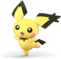 Spiky-eared Pichu, as she appears in Super Smash Bros. Ultimate.