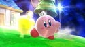Kirby using Luma Shot on Mario Galaxy.