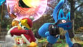Dedede approaching Lucario from behind with Jet Hammer in Smash 4.