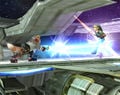 Fox uses the Beam Sword on Link in Brawl. The item's long range is its most noteworthy property in both Melee and Brawl.