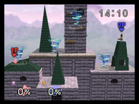 The four black lines demonstrate where all of hyrule's tornados appear on the SSB Hyrule Castle Stage.