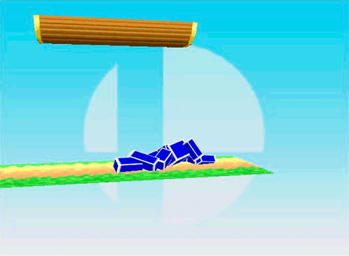 Captain Falcon Getup Attack Front Hitbox Smash 64.gif