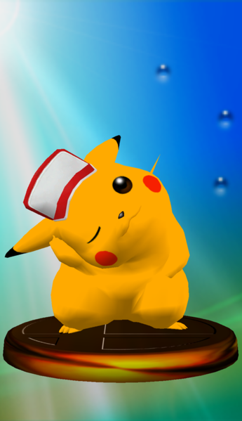 File:Pikachu Trophy (Smash 2).png