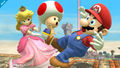 Peach using Toad in Super Smash Bros. for Wii U.