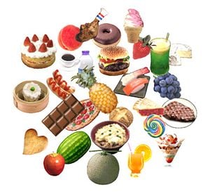 An image of all the foods that appear in Brawl.