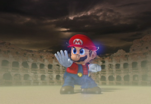 Mario as seen at the beginning of Melee's opening movie.