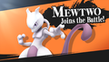 Mewtwo's unlock notice in Super Smash Bros. for Wii U after downloading it from the Nintendo eShop.