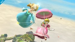 Peach using her parasol in Smash 4