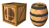 The logo appears on the side of Brawl's normal Crate, and the top of its normal Barrel.