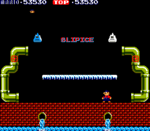 A screenshot of Mario Bros. depicting a Freezie.