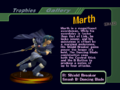 Marth's Standard Smash trophy in the Gallery.