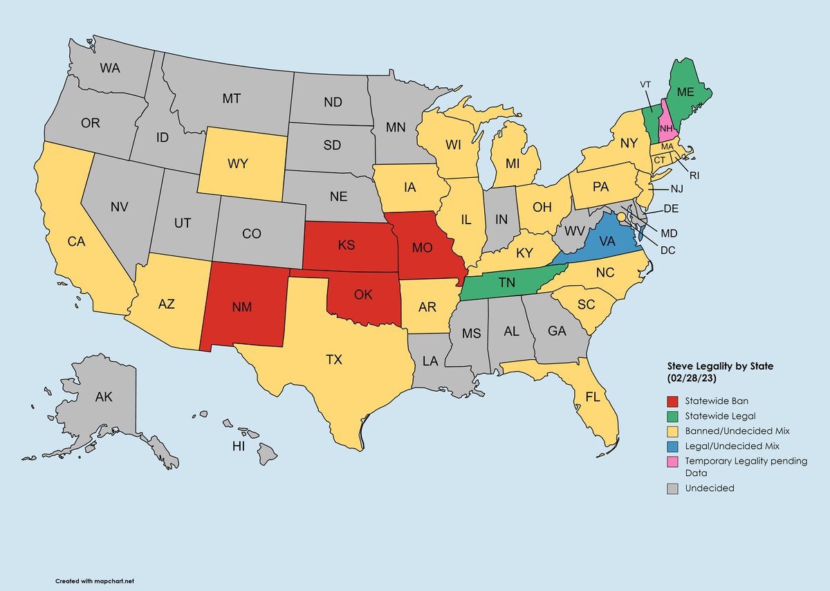 File:Steve Legality Map February 2023.jpg - SmashWiki, the Super Smash ...