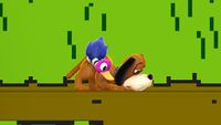 Duck Hunt's first idle pose in Super Smash Bros. for Wii U.