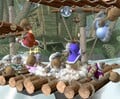 Multiple Ice Climbers in a Coin Battle on Kongo Jungle.