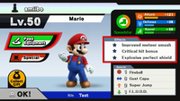 The interface for moveset customization on an amiibo.