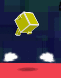 The hitbox of Kirby's dair in Smash 64.