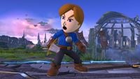 Mii Swordfighter's second idle pose in Super Smash Bros. for Wii U.