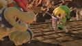 Toon Link confronting Bowser on the Bridge of Eldin.