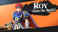 Roy's unlock notice in Super Smash Bros. for Wii U after downloading him from the Nintendo eShop.