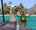 Tingle stands on only three pillars, instead of five in the final Great Bay stage.
