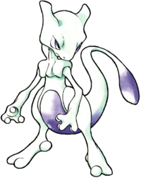 This is a more accurate image, as Mewtwo's appearance in Melee was based off of this. notice his large head and sourer attitude depicted here, as well as less vivid colors.