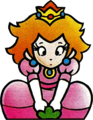 Artwork of Peach pulling a vegetable out of the ground in Super Mario Bros. 2.