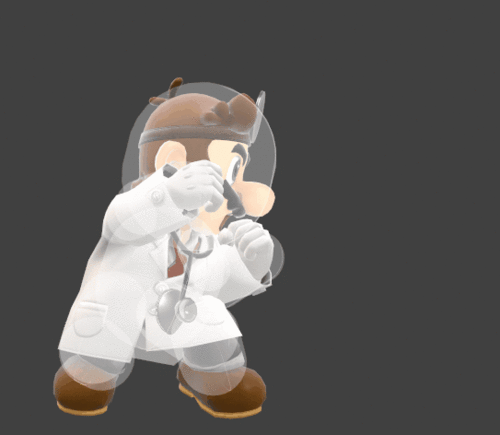 Hitbox visualization for Dr. Mario's jab 1
