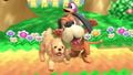 Duck Hunt and the Nintendog on the stage in Ultimate.