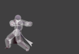 Hitbox visualization for Joker's forward tilt angled up