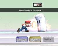 Mario on the Online Practice Stage in Super Smash Bros. Brawl. Source: Smash DOJO!!