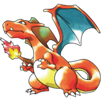 Charizard's original artwork from Pokémon Red &amp; Green versions.