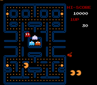 Screenshot of Pac-Man on the NES, taken by me.