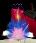 A texture hack of Pikachu's Thunder, recoloring the electric effects pink.
Source