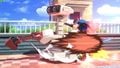 R.O.B. attacking Marth with his down smash on the stage in Ultimate.