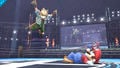 Fox jumping near Mario.