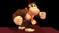 Donkey Kong's second idle pose in Super Smash Bros. for Wii U.