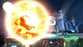 The Yellow Devil is defeated, and explodes. The explosion becomes a powerful attack for the player that landed the final blow.