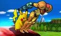 Samus teetering on the Spirit Train in Super Smash Bros. for Nintendo 3DS
