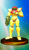 Samus Aran trophy from Super Smash Bros. Melee.