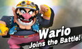 Wario's unlock notice in Super Smash Bros. for Nintendo 3DS.