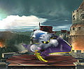 Meta Knight about to disappear in Brawl.