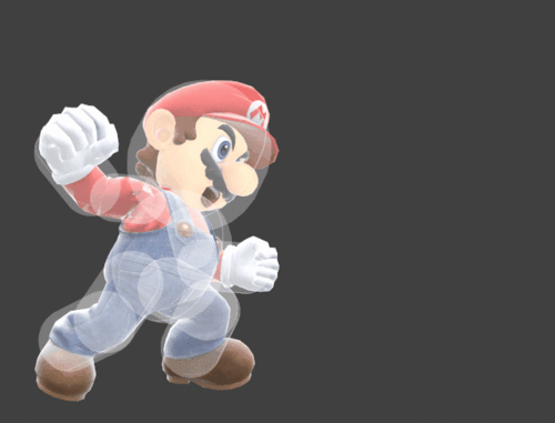 Hitbox visualization for Mario's jab 2