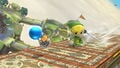 Toon Link throwing a bomb in Super Smash Bros. for Wii U.