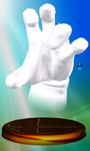 Crazy Hand trophy from Super Smash Bros. Melee.