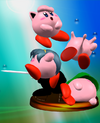Trophy of Kirby having copied Jigglypuff, Mewtwo, Marth, Mr. Game &amp; Watch and Luigi from Super Smash Bros. Melee.