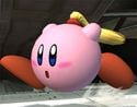Kirby with a Zero Suit Samus hat