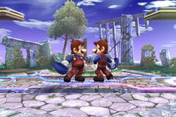Snapshot of the Same Color Glitch performed in Brawl