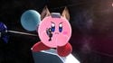 Kirby using Fox's Blaster on Orbital Gate Assault.