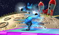 Lucario using Double Team on the stage.