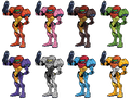 Artworks of Samus's new alternate colors.